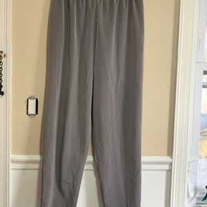 Maggie Sweet Paisley Scroll Pull-On Pants Gray Petite Large Elastic Waist pocket